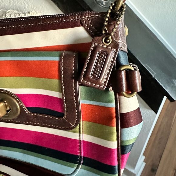 Coach Legacy Mini Striped Tote Shoulder bag - Picture 5 of 8